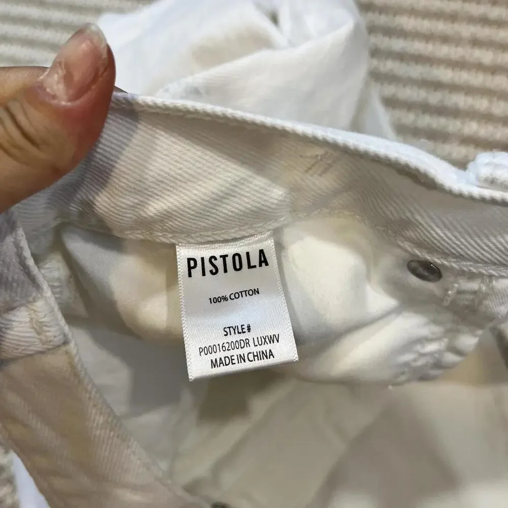 PISTOLA Lexi Mid Rise Bowed Straight Jeans - Luxe White Vintage - Picture 4 of 6